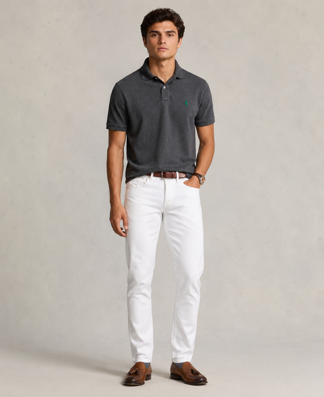 Polo Ralph Lauren mesh polo (Grey)