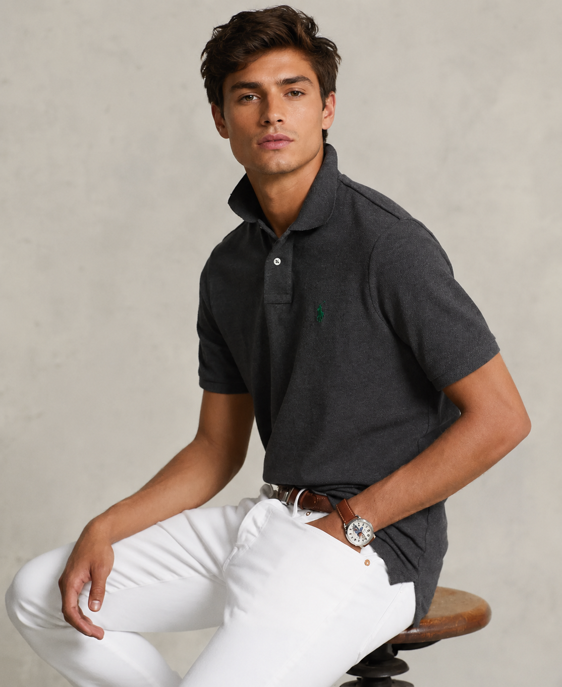 Polo Ralph Lauren mesh polo (Grey)