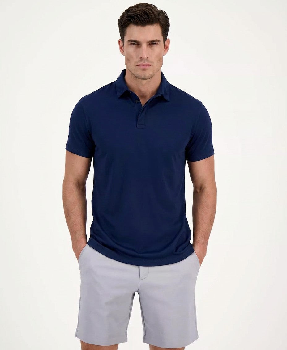 Alfani Alfatech Stretch Solid Polo Shirt (Created for Macy's) (Neo Navy)