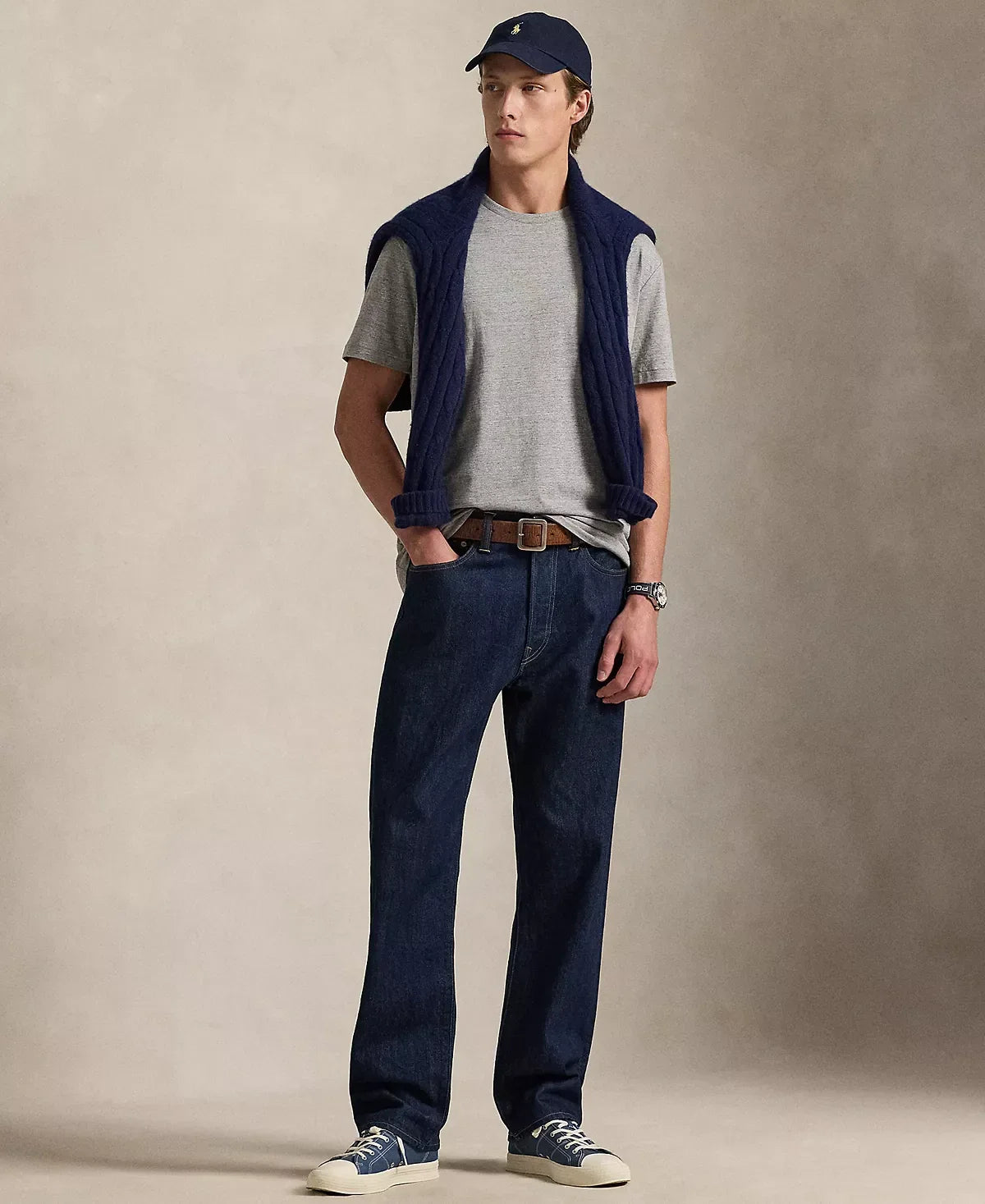 Polo Ralph Lauren Classic Fit Crew Neck T-Shirt (Dark Vintage Heather)