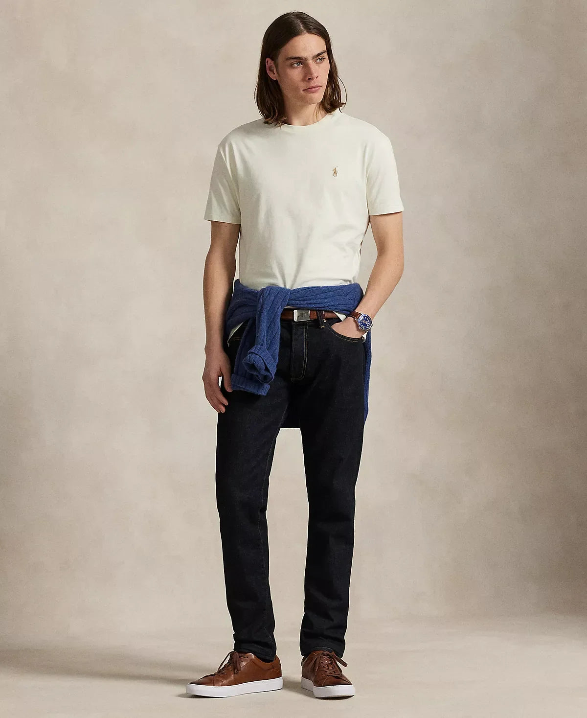 Polo Ralph Lauren Classic Fit Crew Neck T-Shirt (Parchment Cream)