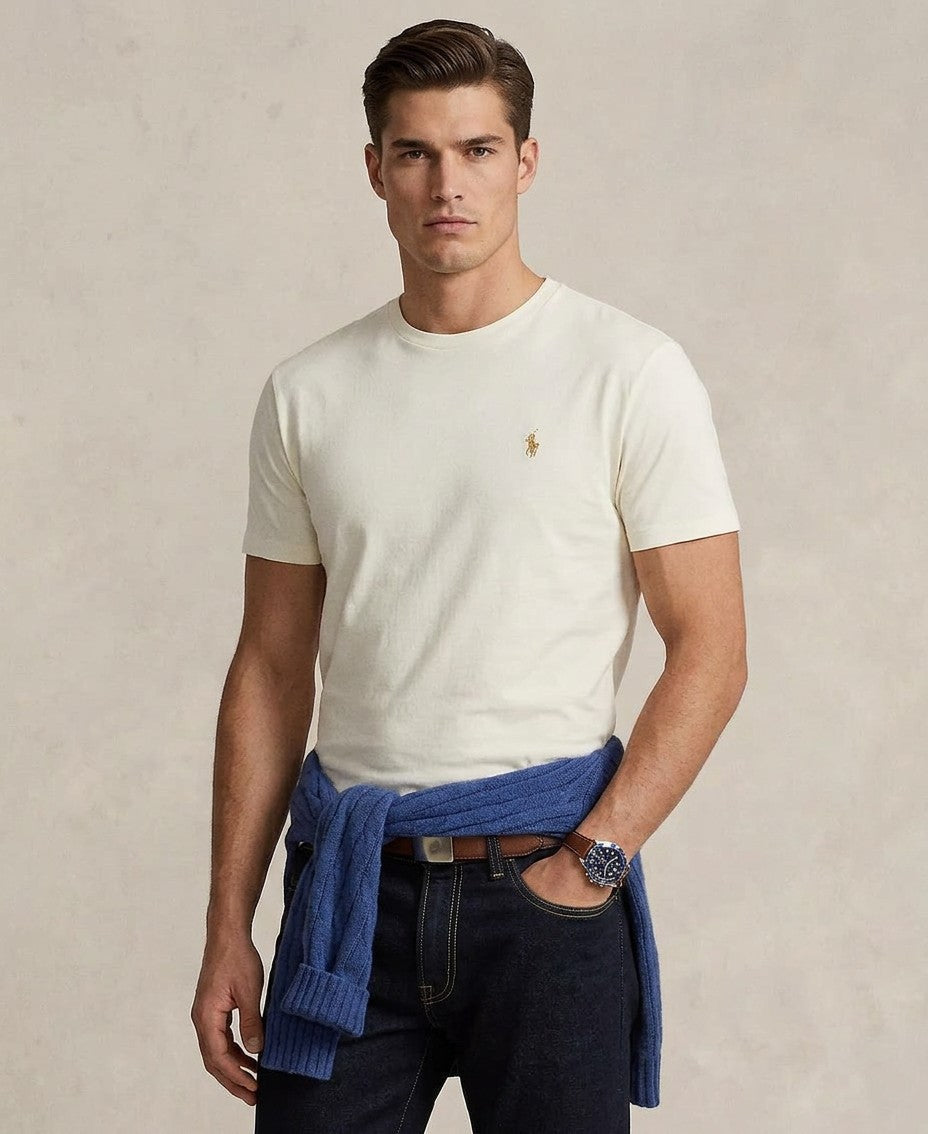 Polo Ralph Lauren Classic Fit Crew Neck T-Shirt (Parchment Cream)