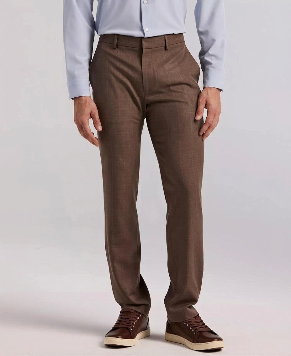 Perry Ellis Portfolio Modern Fit Stretch Solid Resolution Pants (Rain Drum)