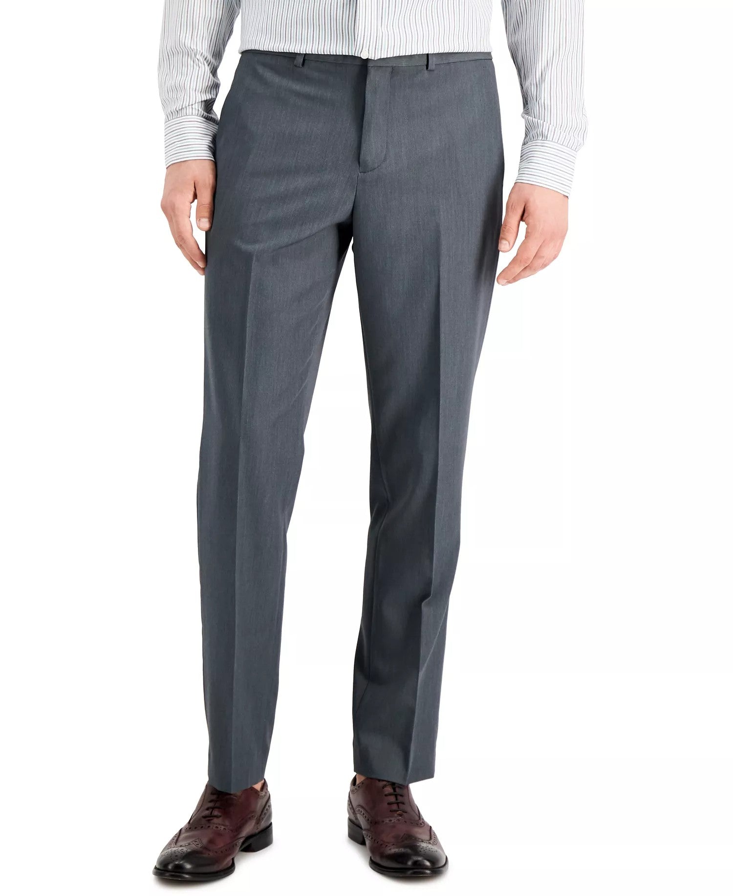 Perry Ellis Portfolio Modern Fit Stretch Solid Resolution Pants (Smoked Pearl)