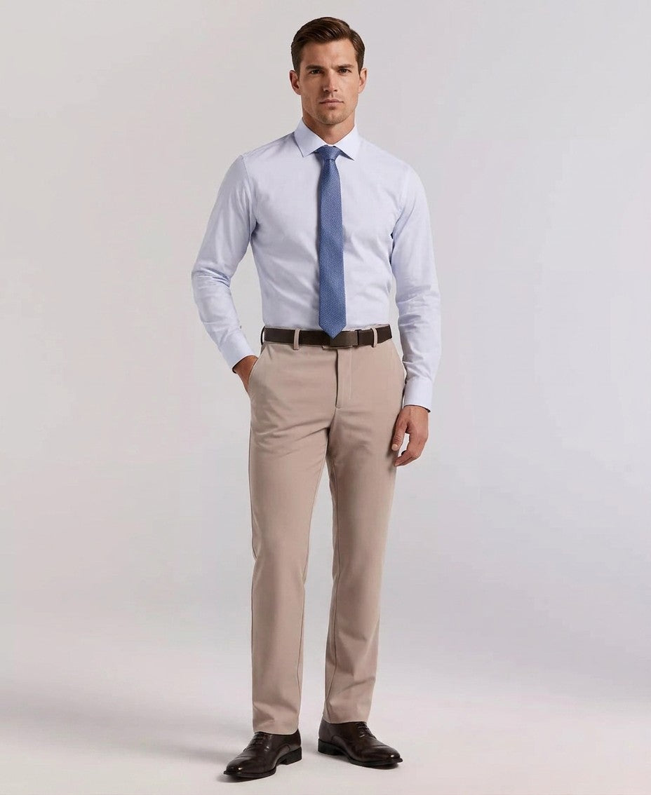 Perry Ellis Portfolio Modern Fit Stretch Solid Resolution Pants (Stone)