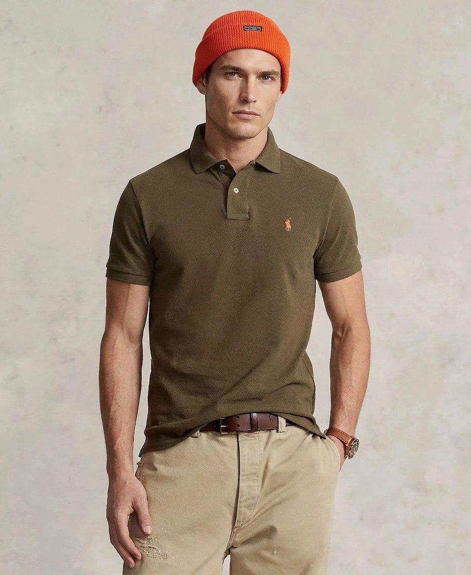 Polo Ralph Lauren Custom Slim Fit Mesh Polo (Canopy Olive)