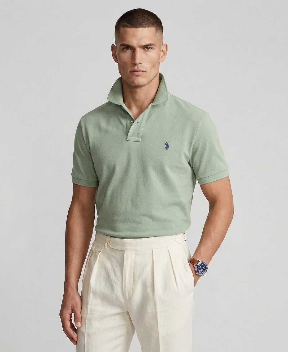 Polo Ralph Lauren Custom Slim Fit Mesh Polo (Light Green)
