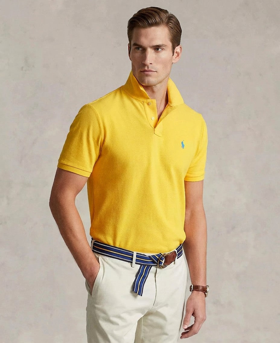 Polo Ralph Lauren Custom Slim Fit Mesh Polo (Yellow Fin)