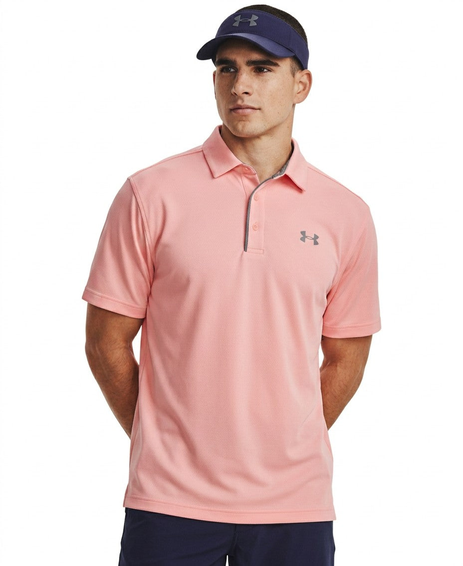 Under Armour Tech Polo T-Shirt (Posh Pink Pitch Gray)