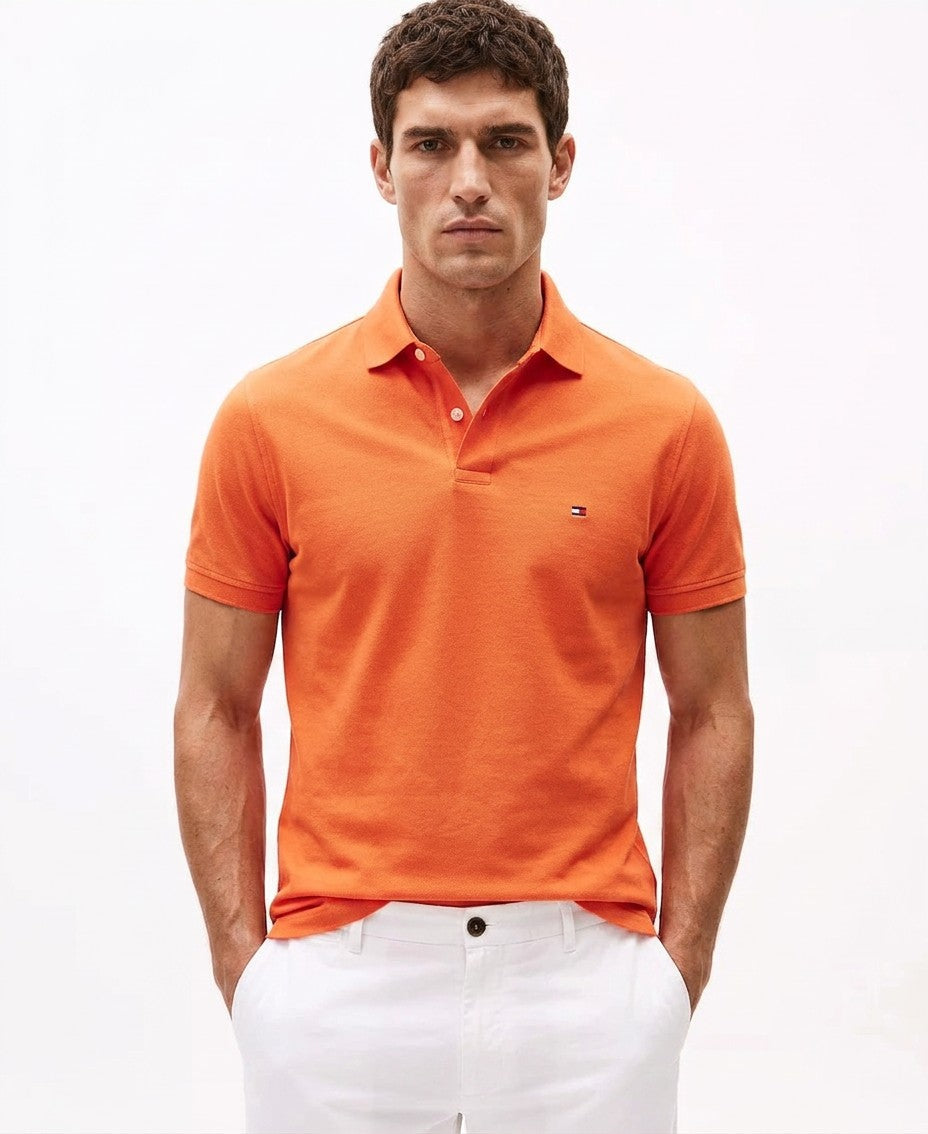 Tommy Hilfiger Cotton Classic Fit 1985 Polo (Brilliant Orange)