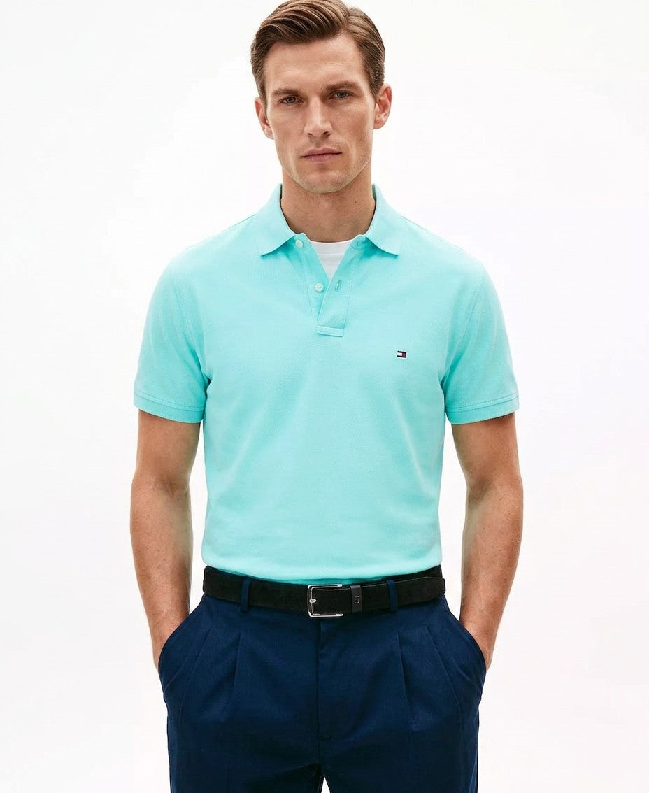 Tommy Hilfiger Cotton Classic Fit 1985 Polo (Dewy Blue)