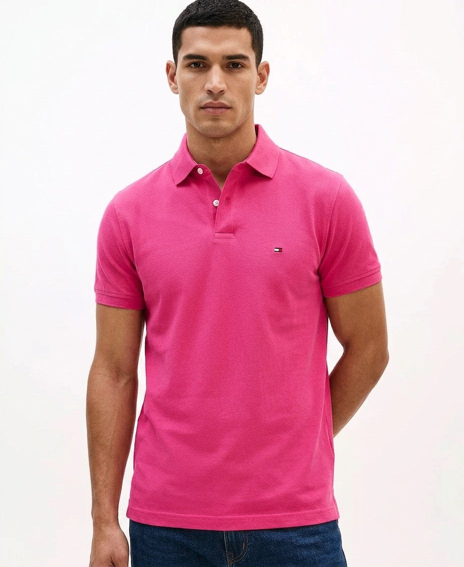 Tommy Hilfiger Cotton Classic Fit 1985 Polo (Fashion Fuschia)