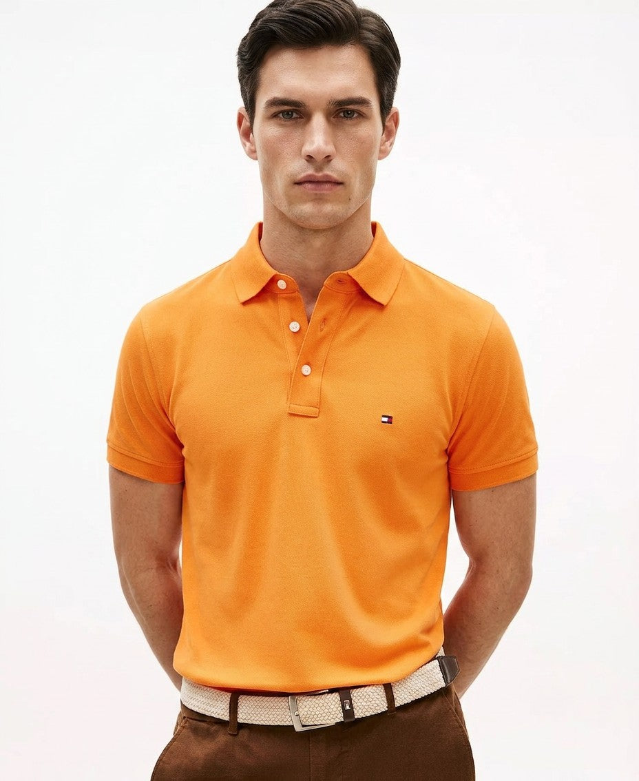 Tommy Hilfiger Cotton Classic Fit 1985 Polo (Orange Tulip)