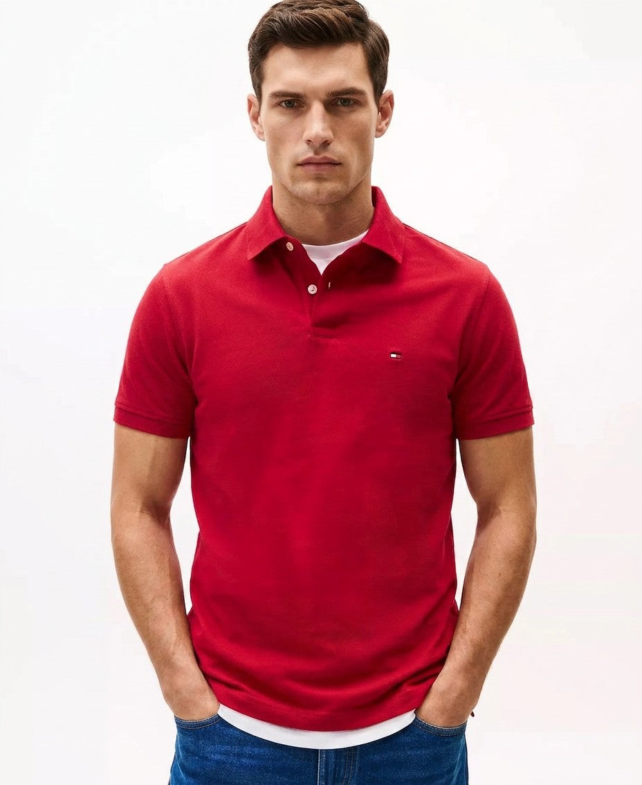 Tommy Hilfiger Cotton Classic Fit 1985 Polo (Primary Red)