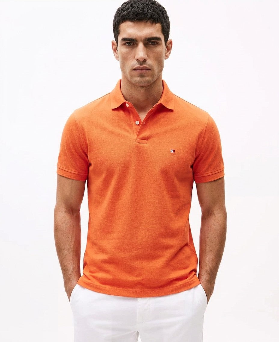 Tommy Hilfiger 1985 Slim Fit Polo Shirt (Brilliant Orange)