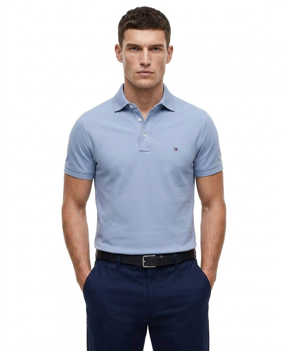 Tommy Hilfiger 1985 Slim Fit Polo Shirt (Brisk Blue)