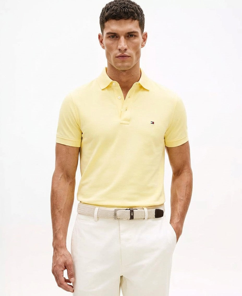 Tommy Hilfiger 1985 Slim Fit Polo Shirt (Citronella Heather)