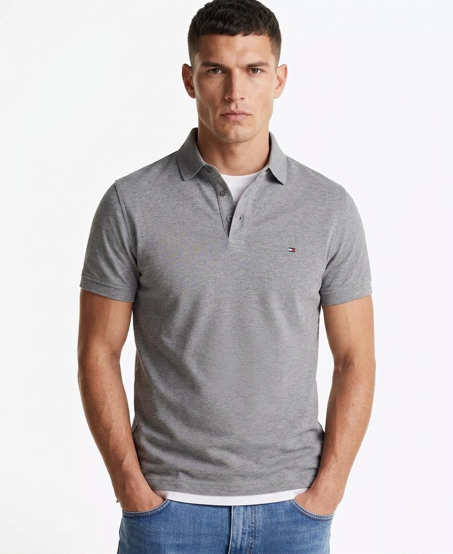 Tommy Hilfiger 1985 Slim Fit Polo Shirt (Medium Gray)