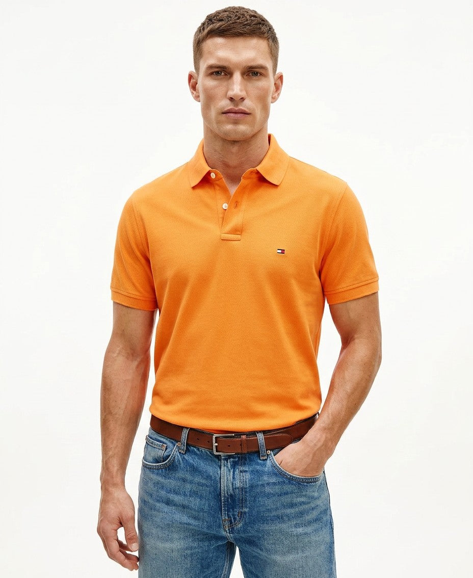 Tommy Hilfiger 1985 Slim Fit Polo Shirt (Orange Tulip)
