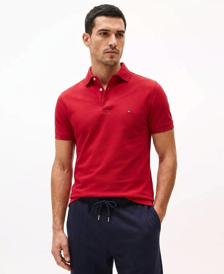 Tommy Hilfiger 1985 Slim Fit Polo Shirt (Primary Red)