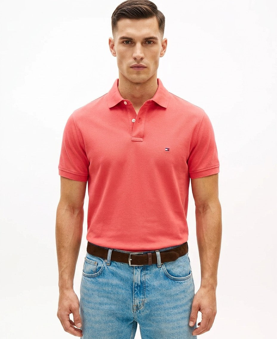 Tommy Hilfiger 1985 Slim Fit Polo Shirt (Vintage Red)