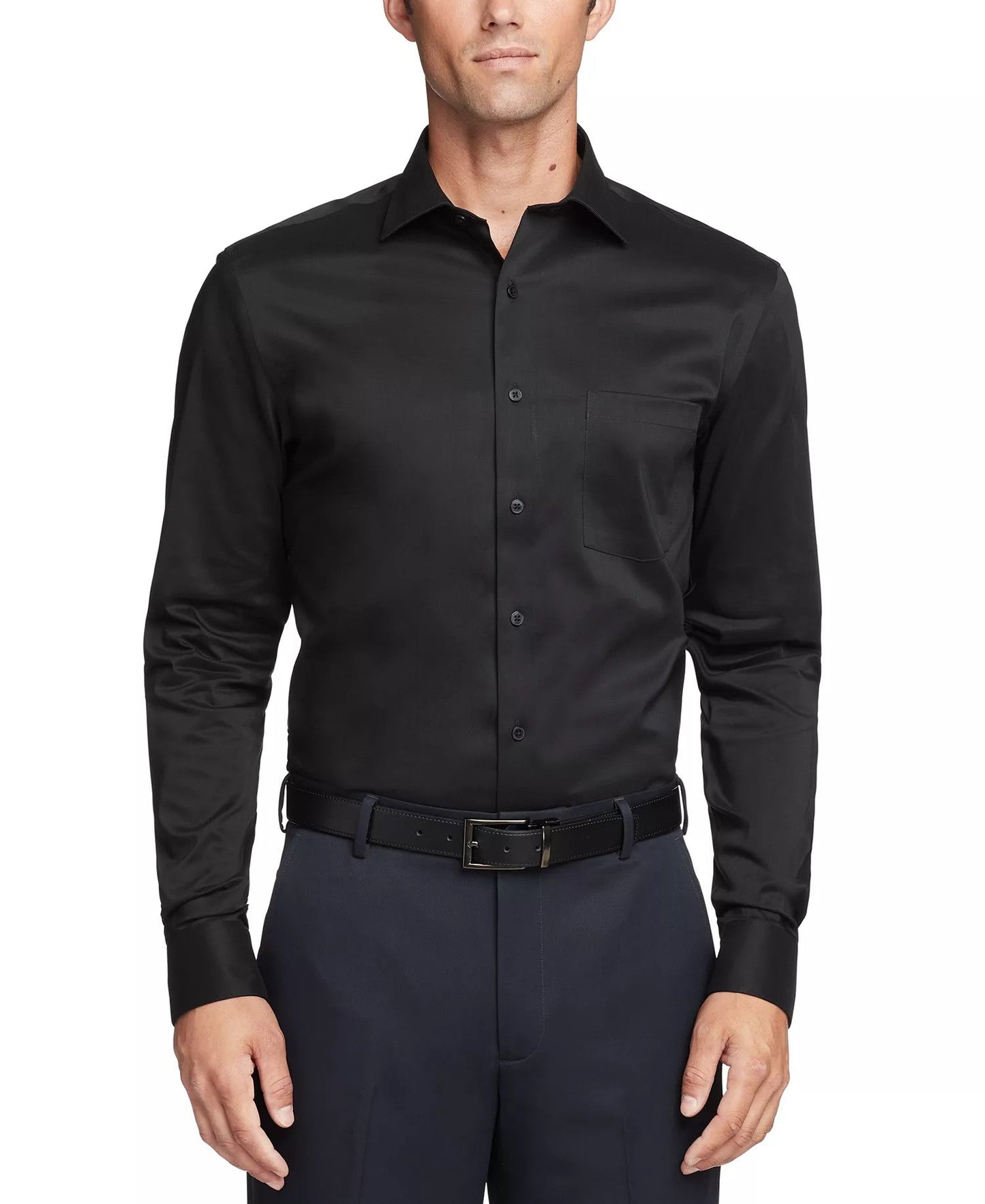 Van Heusen Regular Fit Ultraflex Dress Shirt (Black)