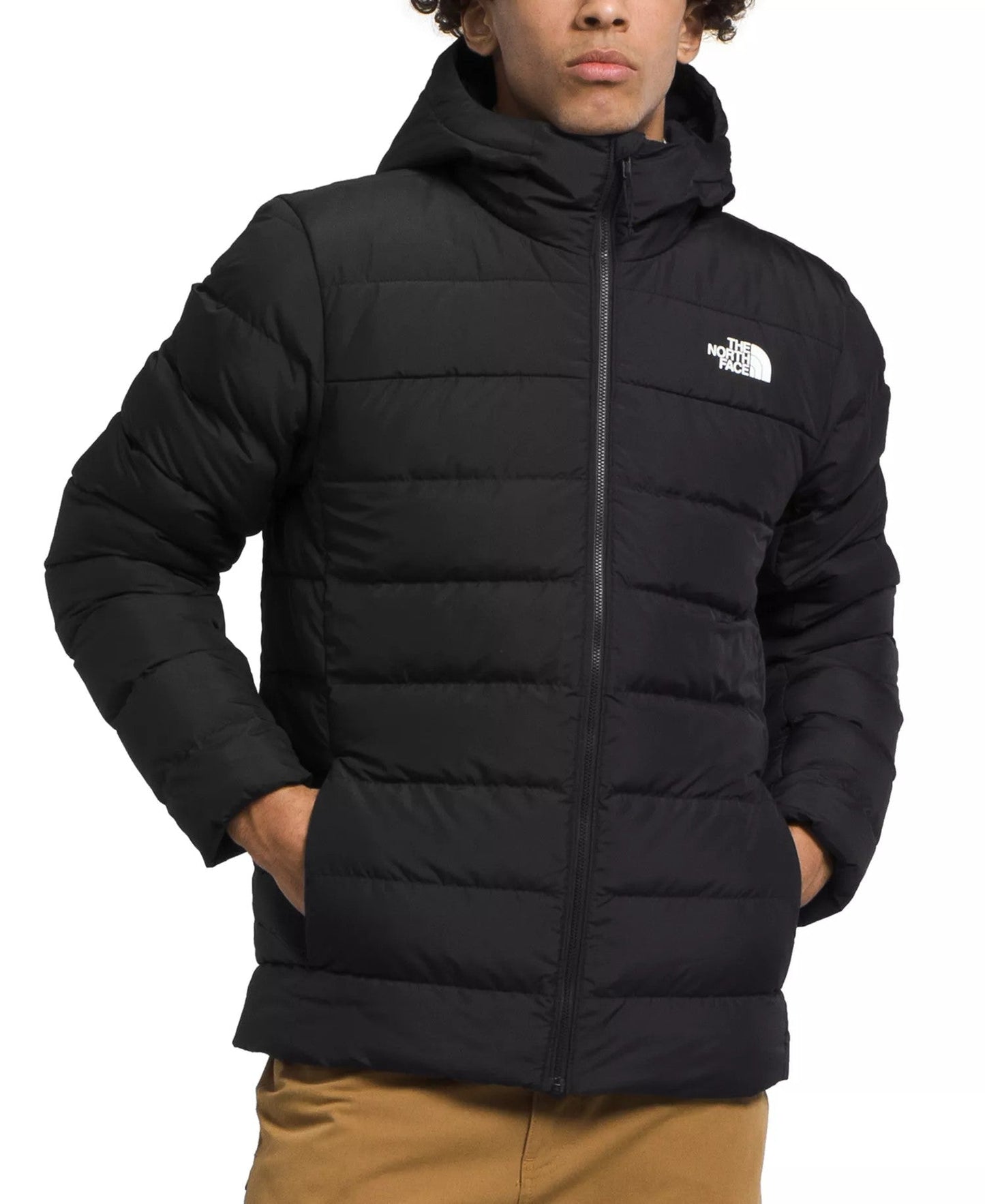 The North Face Aconcagua 3 Zip Front Hooded Puffer Jacket (Tnf Black)
