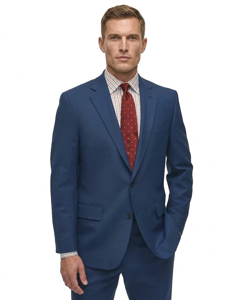B By Brooks Brothers Classic Fit Stretch Wool-Blend Suit Separates Jacket (Blue)