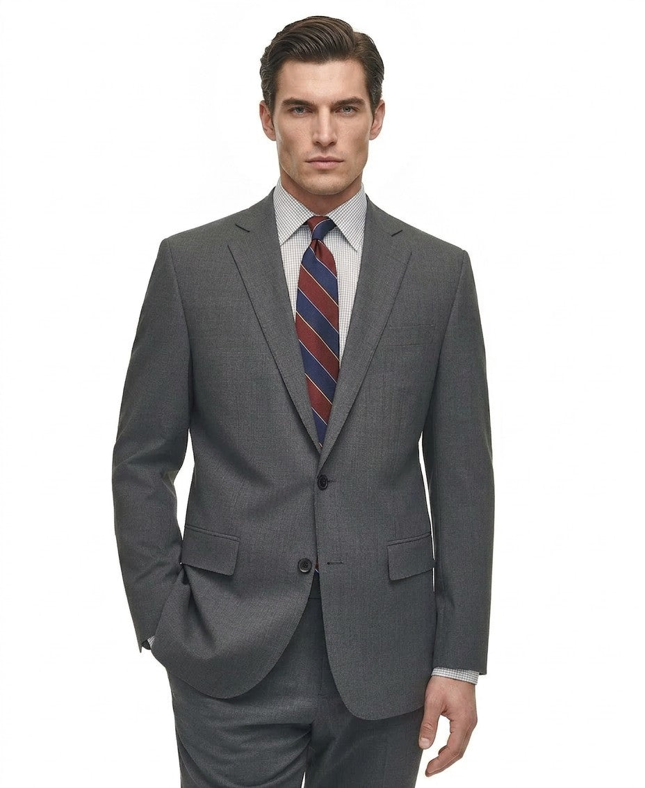 B By Brooks Brothers Classic Fit Stretch Wool-Blend Suit Separates Jacket (Med Grey)