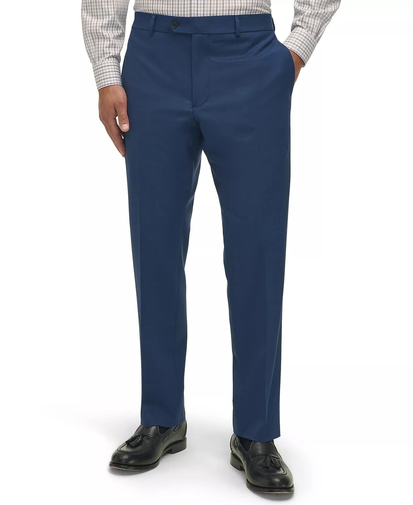 B By Brooks Brothers Classic Fit Stretch Wool-Blend Suit Separates Pant (Blue)