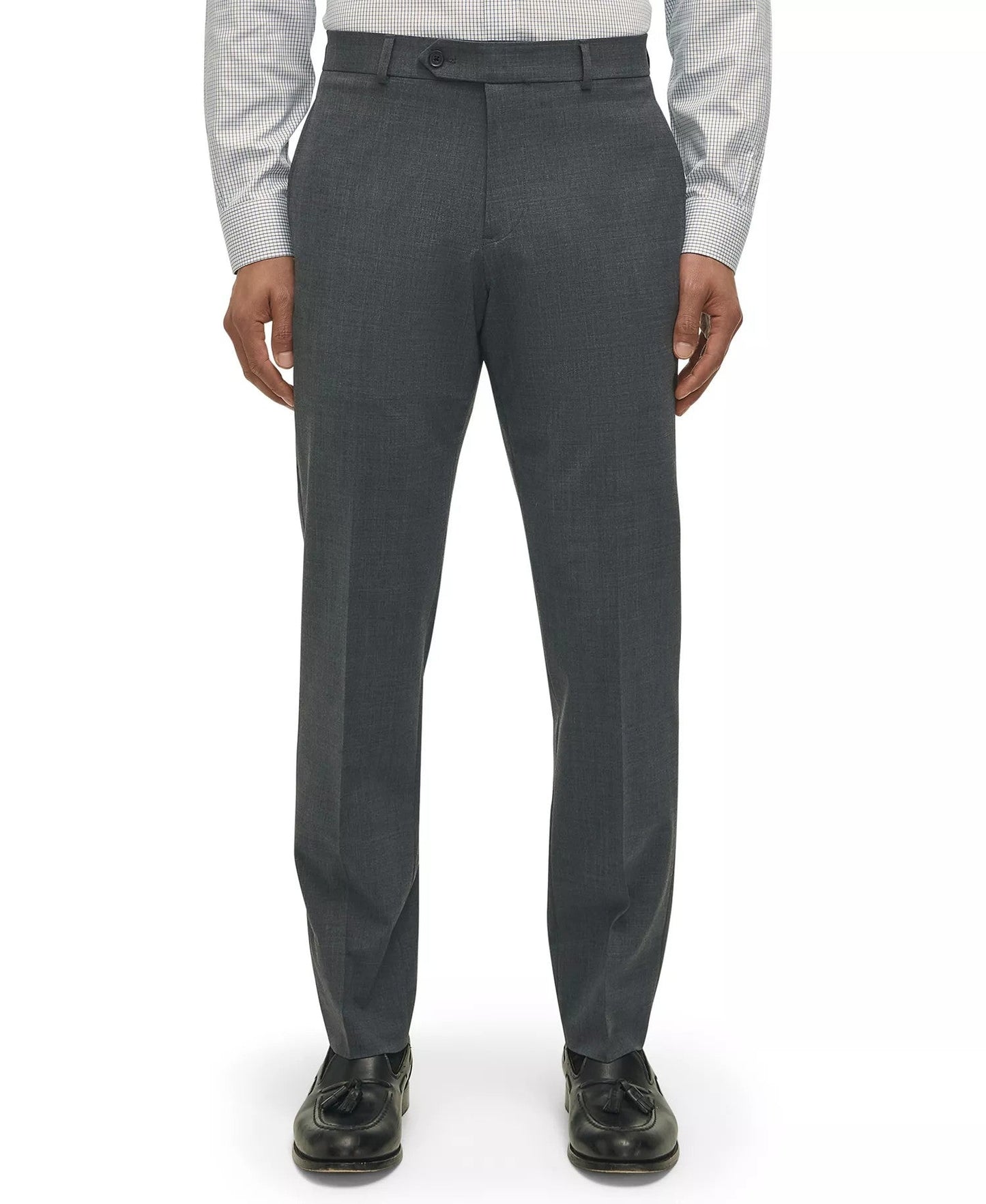 B By Brooks Brothers Classic Fit Stretch Wool-Blend Suit Separates Pant (Med Grey)