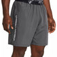 Under Armour Moisture Wicking Logo Print 8 1 4 Tech Shorts (Castlerock Gray White)