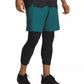 Under Armour Moisture Wicking Logo Print 8 1 4 Tech Shorts (Rack Green Black)