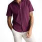 Untuckit Regular Fit Wrinkle-Free Short Sleeve Performance Gironde Button-Up Shirt (Maroon)