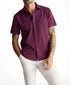 Untuckit Regular Fit Wrinkle-Free Short Sleeve Performance Gironde Button-Up Shirt (Maroon)