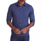 Untuckit Regular Fit Wrinkle-Free Performance Gironde Button-Up Shirt (Navy)