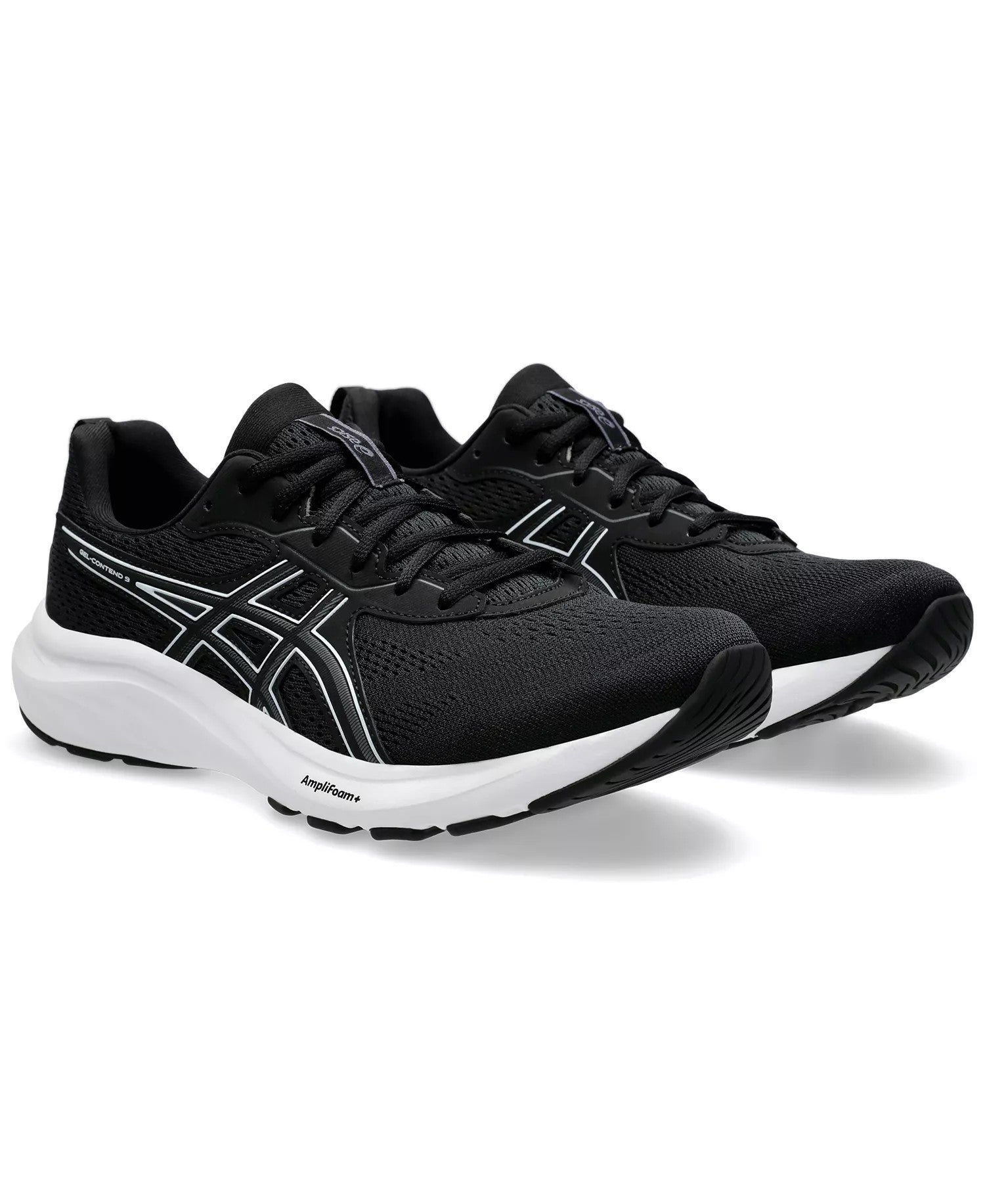 Asics Gel Contend 9 Running Sneakers Extra Wide Width (Black White)