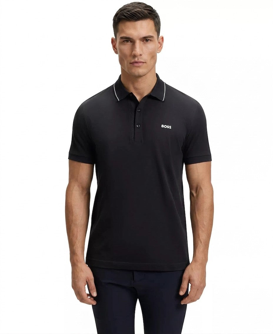 Boss By Hugo Boss Tonal Logo Slim Fit Polo Shirt (Dark Blue)