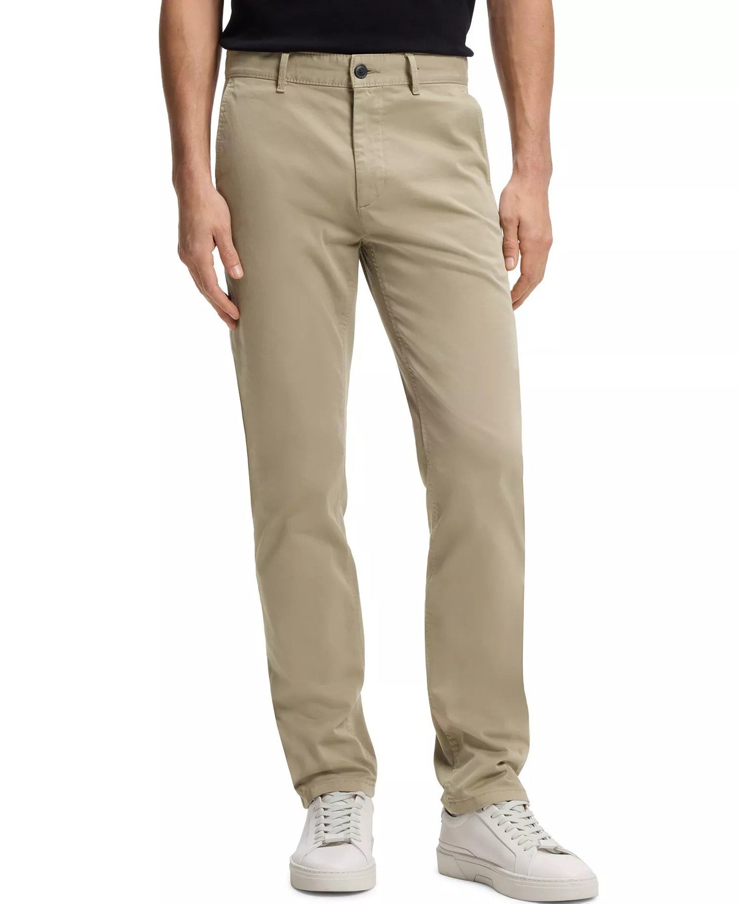 Boss By Hugo Boss Stretch Cotton Satin Slim Fit Chinos (Open Brown)