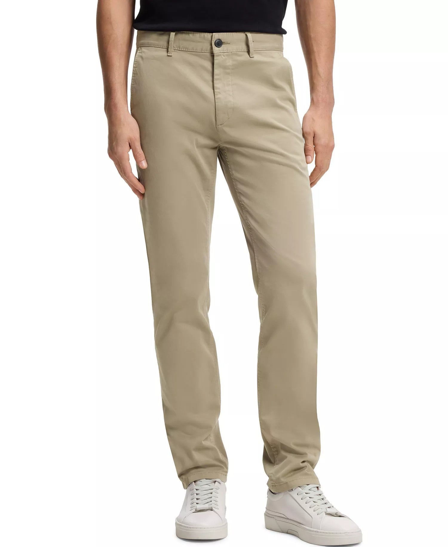 Boss By Hugo Boss Stretch Cotton Satin Slim Fit Chinos (Open Brown)