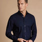 Charles Tyrwhitt Slim Fit Non-Iron Solid Twill Dress Shirt (Navy)
