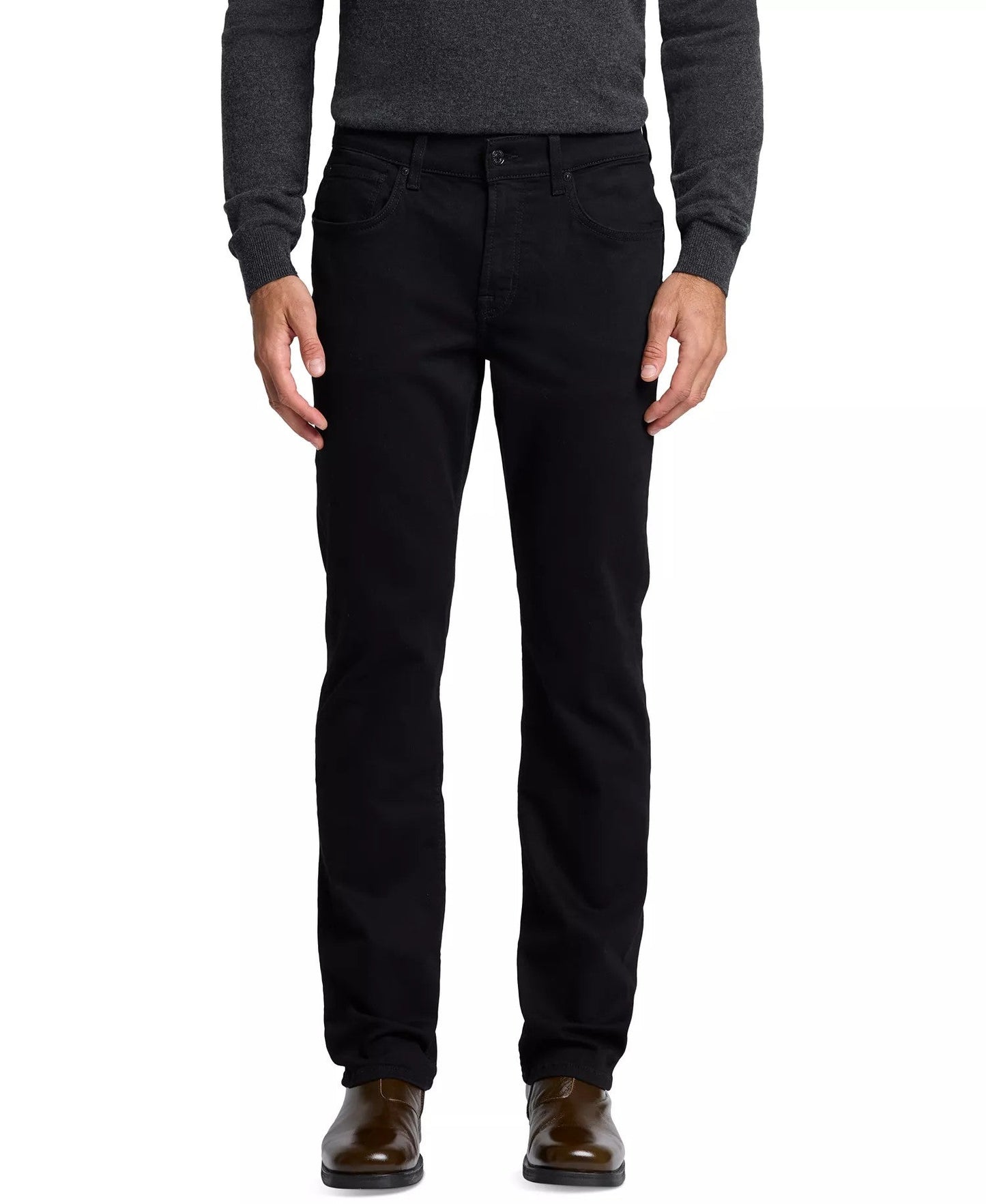 7 For All Mankind The Straight Relaxed Straight Fit Jeans (Black Onyx)