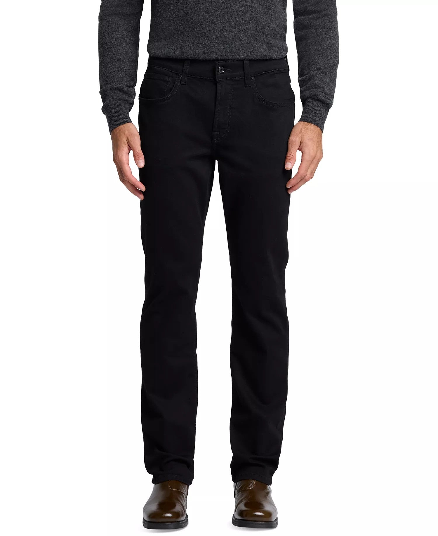 7 For All Mankind The Straight Relaxed Straight Fit Jeans (Black Onyx)