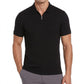 Perry Ellis Slim Fit Ribbed Knit 1 4 Zip Polo Shirt (Black)