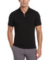 Perry Ellis Slim Fit Ribbed Knit 1 4 Zip Polo Shirt (Black)