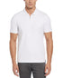 Perry Ellis Slim Fit Ribbed Knit 1 4 Zip Polo Shirt (Bright White)