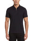 Perry Ellis Slim Fit Ribbed Knit 1 4 Zip Polo Shirt (Dark Sapphire)