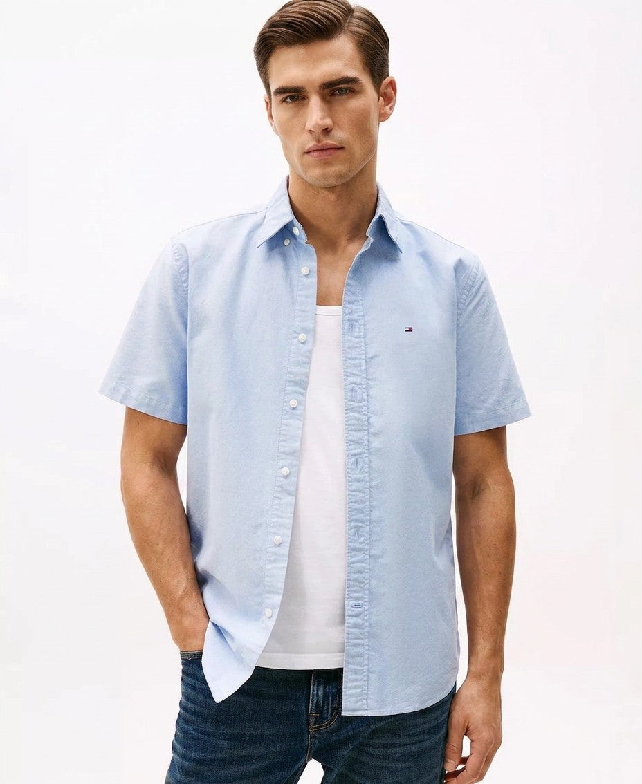 Tommy Hilfiger Heritage Oxford Regular Fit Button-Down Shirt (Shirt Blue)