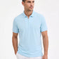 Alfani Ottoman Short Sleeve Textured Quarter-Zip Polo Shirt (Macy's Exclusive) (Hushed Blue)