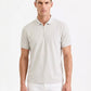 Alfani Ottoman Short Sleeve Textured Quarter-Zip Polo Shirt (Macy's Exclusive) (Stone Wall)